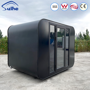 Cabine de bureau modulaire préfabriquée Apple Cabin noire de 3 m pour hôtel, entrepôt et immeuble de bureaux - Product Image 1