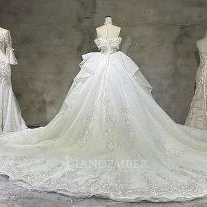 Vestido de Novia Elegante Wx99, Estilo Moderno, Encaje, Diseño Real, Lentejuelas, Cuentas, Cola Catedral, Jancember - Product Image 5