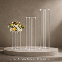 Support floral carré en acrylique transparent pour allée de mariage, présentoir de table floral, décorations de scène