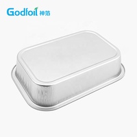 Contenants d'emballage à emporter haut de gamme personnalisés, contenants en aluminium à paroi lisse argentée