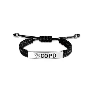 Ywganggu bracciale personalizzato regolabile in acciaio inox personalizzato braccialetti regolabili uomini braccialetti di identificazione paziente