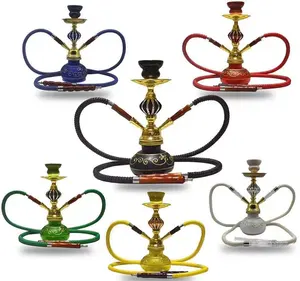 Grosir Ukuran Kecil Buatan Tangan Klasik Warna-warni Mesir Besi Kaca Hookah Chicha Hookah Shisha