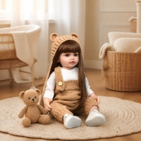 Mehrsprachige Konversationsaufzeichnung 22 Zoll Lebensechte Neugeborenen-Babypuppe Weiche Silikon-Vinyl-Mädchenpuppe Geburtstagsgeschenk Anpassbar