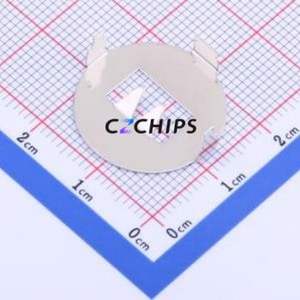 MY-2032-02 Button & Strip Battery Connector Through hole Component (THT) Connector Battery Clip CR2032 Phosphor Bronze Nickel - Product Image 1