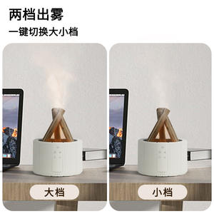 เครื่องกระจายกลิ่นอัลตราโซนิกอัจฉริยะ 250 มล. พร้อมไฟเปลวไฟและไฟ LED สำหรับใช้ในบ้าน ห้องนอน ใช้พลังงานจากพอร์ต Type C - Product Image 2