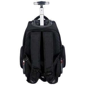 Double Shoulder Trolly Roller Bag Backpack Business Spinner Suitcase <b>Luggage</b> Travel Bag Letter Pattern Zipper Trolley Bag - Product Image 4