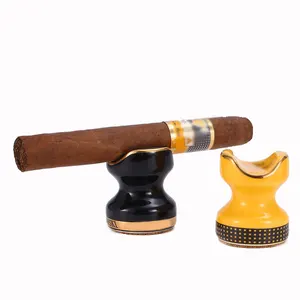 Famous Brand Pocket Ceramic Cigar Ashtray Single Stand Travel Smoking Rest Cigarette