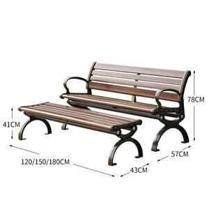 Banco de aluminio fundido para exteriores, Banco personalizado de madera maciza para sentarse, asientos de jardín de hierro, diseño elegante, bancos de ocio para Parque - Product Image 6