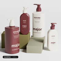 Bouteille vide en PEHD pour soins corporels 300ml 1000ml, en plastique mat, pour shampoing, gel douche, nettoyant visage, avec pompe doseuse 24/32 mm