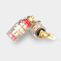 Connecteur de borne audio haut de gamme en laiton et cristal de 42 mm pour amplificateur de haut-parleur, bornes pour fiches banane de 4 mm, pour DIY audio Hifi