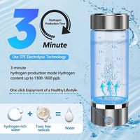 Logotipo personalizado Nueva tecnología Botella de agua de vidrio de hidrógeno Portátil 420ml 450mL Generador de ionizador de hidrógeno Botella de agua con caja