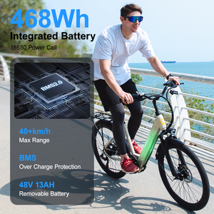 จักรยานไฟฟ้า Aairsk US EU Warehouse Brushless 500W แบบ Step Through พร้อมแบตเตอรี่ในตัว มอเตอร์ดุมล้อหลัง ขนาดยาง 24 นิ้ว สำหรับผู้หญิง - Product Image 4