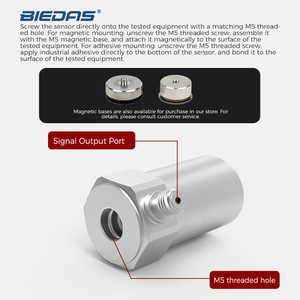 BIEDAS BYDEC0020TY Acelerómetro <span class=keywords><strong>IEPE</strong></span> de Bajo Ruido, Sensibilidad de 25mV/g, Transductor de Aceleración Piezoeléctrico - Product Image 4