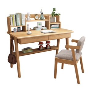 <span class=keywords><strong>Escritorio</strong></span> de Madera Maciza con Estantería, Estilo Nórdico para Niños y Niñas, Apto para Apartamentos Pequeños, <span class=keywords><strong>Escritorio</strong></span> de Estudio para Dormitorio de Estudiantes, <span class=keywords><strong>Escritorio</strong></span> de Oficina - Product Image 5