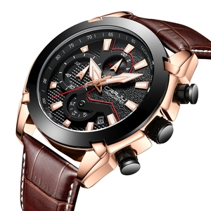 Relojes deportivos de moda para hombre con diseño de esfera personalizado, cronógrafo de cuarzo, reloj de cuero resistente al agua con fecha, reloj masculino - Product Image 2