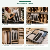 Sac de rangement pour perruques en PVC transparent personnalisé en gros UIOWIO, sac organisateur pour extensions de cheveux, présentoir et emballage de perruques