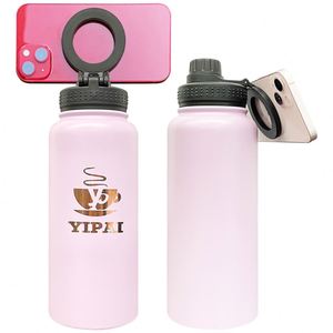 Stainless <b>Steel</b> Vacuum Insulated Phone Holder Copper Plated 32Oz Water <b>Bottle</b> With Magnetic Rings - Product Image 3