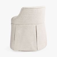 Tabouret de maquillage pivotant à 360° personnalisable, avec jupe plissée de luxe, en tissu texturé, pour chambre et dressing