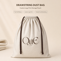 Sac à chaussures en coton sergé imprimé avec logo personnalisé, grand format, pour la promotion, vêtements de luxe, sac à main, emballage cadeau