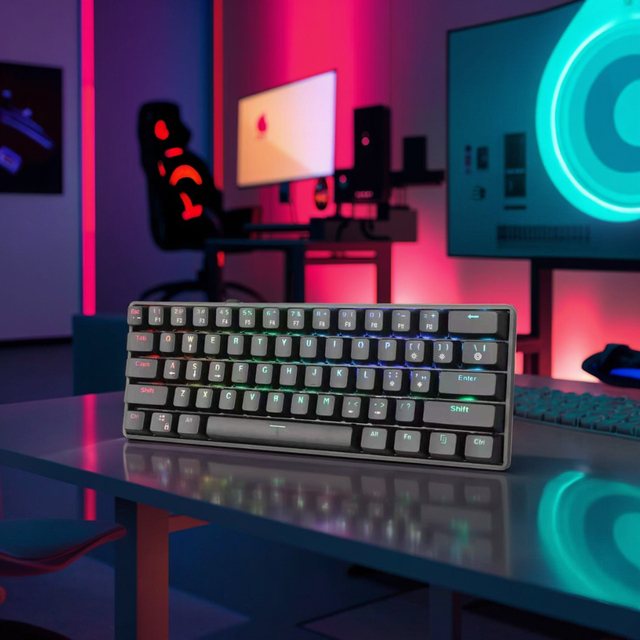 Premium 60% Wireless Mechanical Keyboard 61 Keys RGB Backlit Type-C Dual Mode Portable Gaming Keyboard Custom Gift Box