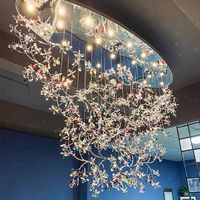 Lampes d'ingénierie personnalisées, lustres de table en sable, éclairage LED en fer de taille moyenne pour bureaux de vente et halls d'hôtels