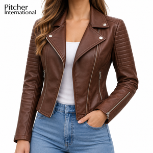 Fabricant de vestes en cuir pour femmes pour les boutiques en ligne américaines, étiquette privée, vestes en cuir pour femmes OEM en gros - Product Image 2
