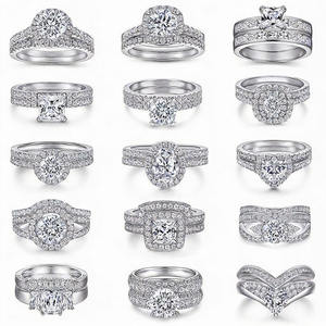 Toptan Özelleştirilmiş Yüzükler 925 Ayar Gümüş Söz Nişan Düğün Doğal Mozanit Elmas 3A Kübik Zirkon Yüzük - Product Image 3