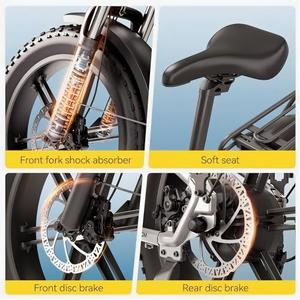 Bicicleta Plegable TST con Llantas Gruesas de 20"x4.0, Frenos Hidráulicos, Motor Trasero de 750W, Batería de Litio de 48V15A, Alcance de 70 km, Bicicleta Eléctrica Urbana - Product Image 4