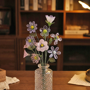 Bouquet di Fiori in Vetro di Murano Fatto a Mano, Decorazione per la Festa della Mamma, Bouquet di Fiori Eterni - Product Image 2