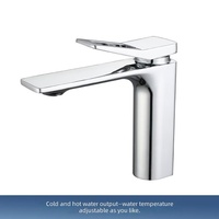 Robinet de lavabo moderne en laiton chromé, monocommande, à eau chaude et froide, avec douchette extractible haute pour salle de bain