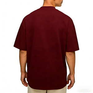 कस्टम डिजाइन पुरुषों के लिए टी-शर्ट लक्जरी गुणवत्ता अधिक खाली शर्ट थोक हेवीवेट कपास नकली गर्दन टी शर्ट पुरुषों के लिए - Product Image 2