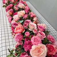 Chemin de fleurs de roses de mariage rose foncé pour arrangement de toile de fond d'arc fleurs artificielles pour fourniture d'événements