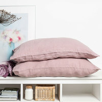 Housse de coussin carrée Innermor 100 % lin français biologique de luxe à motif floral géométrique avec finition classique délavée