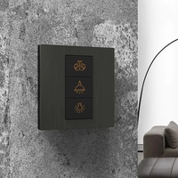 Panneau de commande intelligent moderne pour maison connectée RS485 12V, interrupteur mural noir, fourni par l'usine