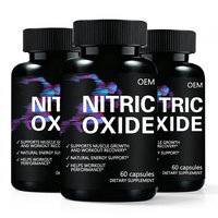 Complément de capsules d'oxyde nitrique personnalisées OEM ODM, 60 unités, favorise la performance musculaire et l'entraînement pour les passionnés de fitness