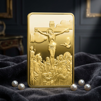 Produits personnalisés en gros : Croix religieuse en métal, lingots plaqués or pour les amoureux de Jésus, décoration religieuse, cadeau pour vous