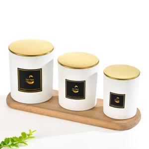 China Wholesale Competitive Price 10oz Candle Jar Luxury <strong>Glass</strong> Candle <strong>Container</strong> With Metal Lid - Product Image 4