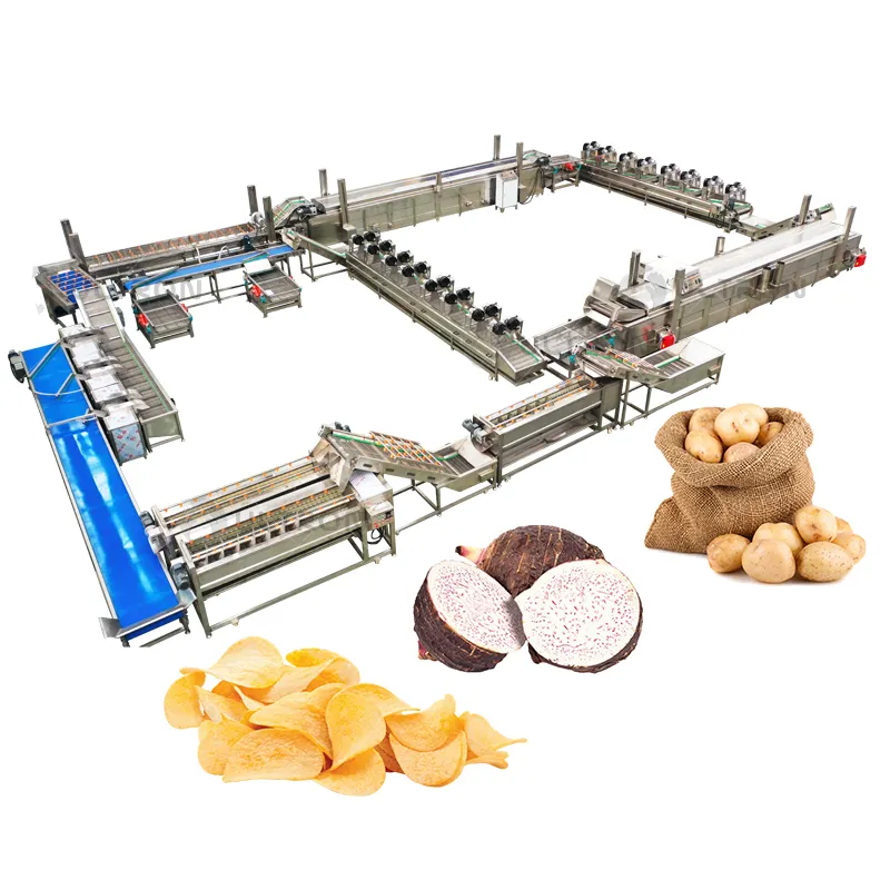 Máquina de patatas fritas congeladas Línea de producción de patatas fritas Máquina automática para hacer patatas fritas Precio