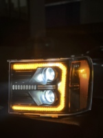 Ensemble de phares à LED noirs compatibles avec GMC Sierra 1500 2500 3500 HD 2007-2013, projecteur, plug and play
