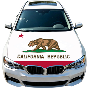 Drapeau de capot de voiture élastique personnalisé pour événements sportifs (baseball, tailgate) et extérieur – Nouveauté très prisée des États-Unis (Californie) - Product Image 1