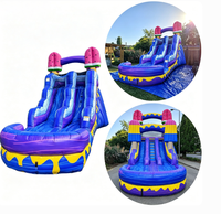 Toboggan aquatique gonflable commercial de 25 x 13 pieds sur le thème des glaces, en PVC de 18 oz, de qualité professionnelle, pour la location