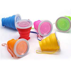 Travel Folding Drinking <strong>Cup</strong> Set Factory Wholesale Portable Rubber Foldable <strong>Cup</strong> Silicone <strong>Collapsible</strong> <strong>Cup</strong> - Product Image 1