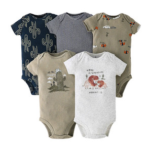 Set di Abbigliamento per <span class=keywords><strong>Neonati</strong></span> 100% Cotone, da 0 a 24 <span class=keywords><strong>Mesi</strong></span>, Chiusura a Scatto, Confezione da <span class=keywords><strong>5</strong></span> Body con Stampa Dinosauro - Product Image 4