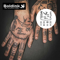 Tatouage au stylo Boldink personnalisé, motif hirondelle volante réaliste, citation en français, art corporel, imperméable, longue durée (2 semaines), encre Jagua Juice