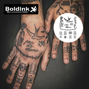 <span class=keywords><strong>Tatouage</strong></span> au stylo Boldink personnalisé, motif hirondelle volante réaliste, citation en français, art corporel, imperméable, longue durée (2 semaines), encre Jagua Juice - Product Image 3