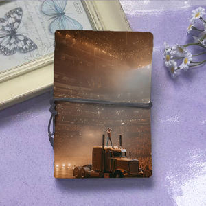 Cuaderno A6 hecho a mano, cierre <span class=keywords><strong>de</strong></span> corbata Vintage resistente, 80 hojas, regalo duradero para reuniones <span class=keywords><strong>de</strong></span> investigación <span class=keywords><strong>de</strong></span> mercado, NotesSinger Truck Audience - Product Image 2