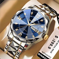 Montre d'affaires BINBOND pour hommes, étanche, lumineuse, double calendrier, quartz, cadran rond, verre traité, montre-bracelet de luxe