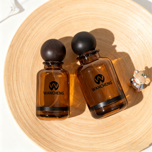 Chất Lượng Cao Sang Trọng Hổ Phách Vòng Chai Thủy Tinh 30Ml <span class=keywords><strong>50Ml</strong></span> 100Ml Công Suất Với Cho Bóng Nắp Rỗng Nước Hoa Phun Chai Sản Xuất - Product Image 5