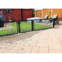 Valla de seguridad clásica para perros de hierro forjado para exteriores y puerta personalizada para patio trasero, corralito de seguridad para mascotas, valla de barrera para ejercicios