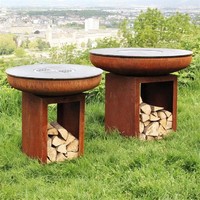 Brasero de jardin en acier corten, barbecue extérieur, barbecue au charbon de bois pour jardin, barbecue en acier corten rouillé pour extérieur